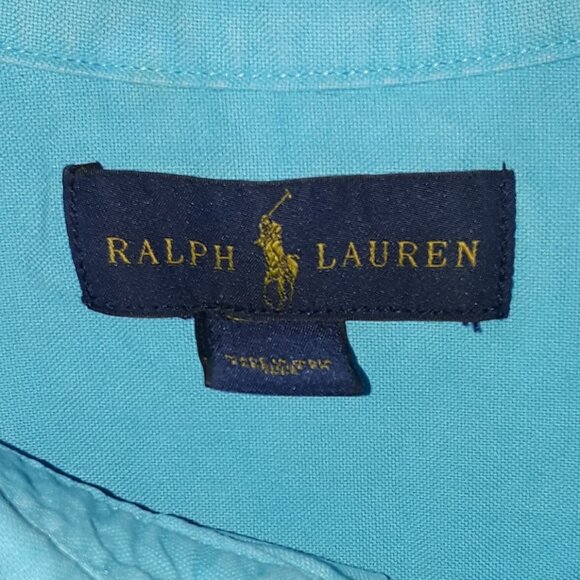 Ralph Lauren turquoise aqua polo pony logo shirt - Picture 4 of 4